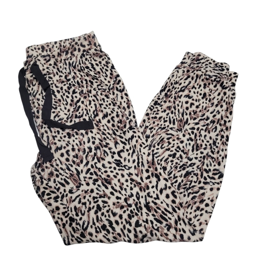 Marilyn Monroe Leopard Print Jogger Pants Womens Sz M Medium Lounge Sleepwear‎